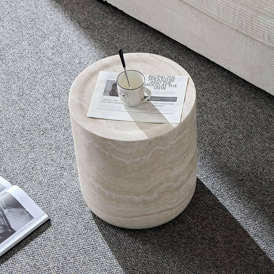 Round Side Table Small Coffee Table French Country Rustic Side Table End Table for Living Room Li... | Amazon (US)