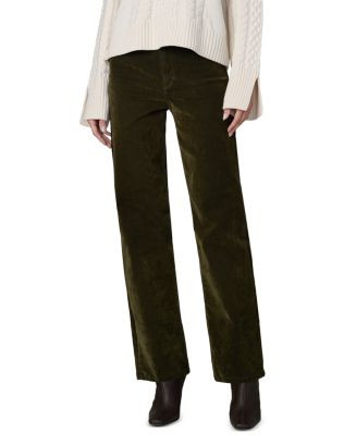The Margot Straight Flocked Jeans in Olive | Bloomingdale's (US)