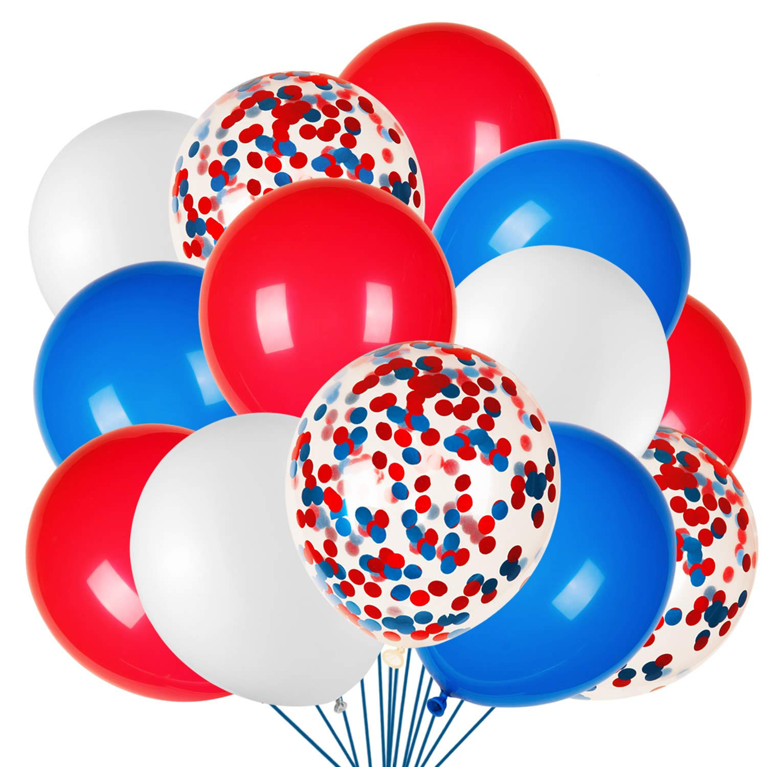 JOYYPOP 80Pcs Red White and Blue Latex Balloons with Confetti Balloons for 4th of July Decoration... | Amazon (US)