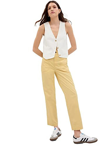 GAP Womens High Rise Girlfriend Utility Khaki Havana Yellow 2 | Amazon (US)
