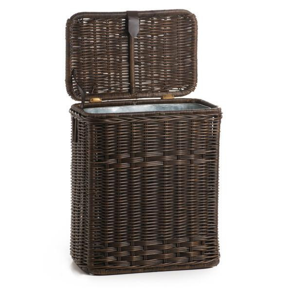 Wicker Kitchen Trash Basket with Metal Liner | The Basket Lady