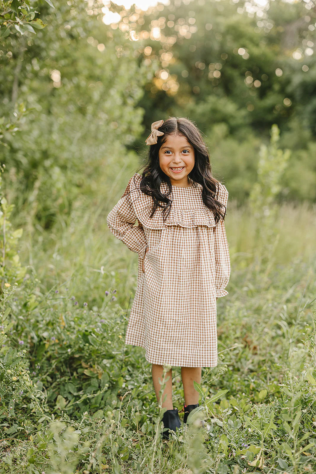 Gingham Ruffle Dress | Mebie Baby