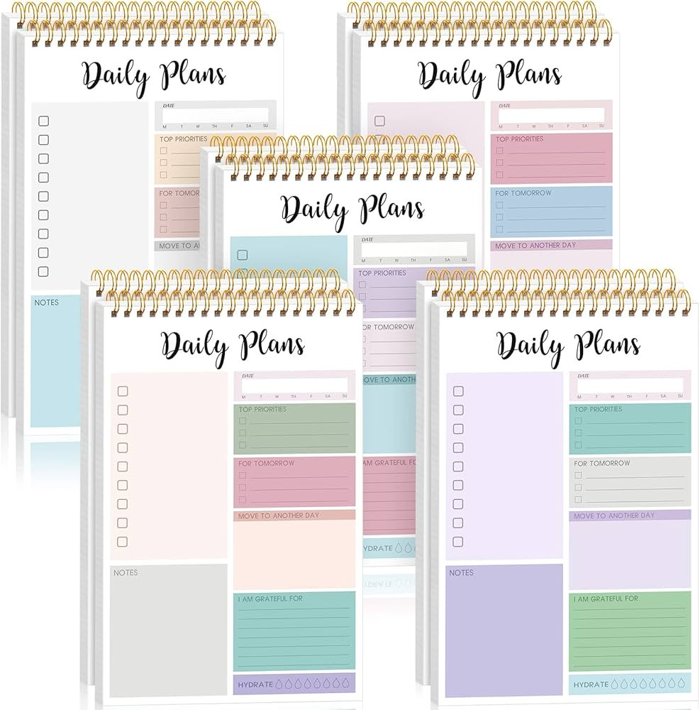 Jetec 10 Pieces To Do List Notepad Daily Planner Notepad Undated Checklist Productivity Work Plan... | Amazon (US)