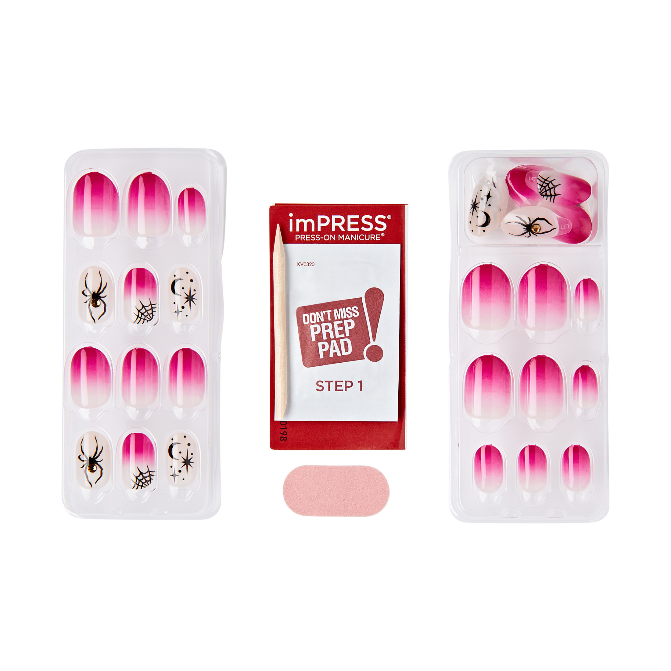 KISS imPRESS No Glue Needed Press On Nails, Design, My Nightmare, Red, Short Oval, 30 Count | Walmart (US)