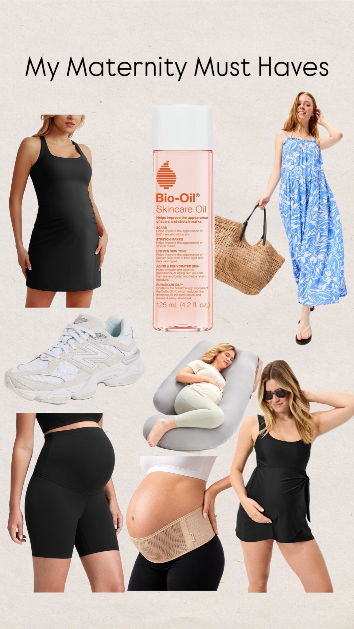 Pregnancy 
Maternity must haves
Pregnancy pillow
Tennis dress
Amazon
New balance
Maxi dress
Old navy
Bike shorts
Bio oil

#LTKmomlife #LTKBump