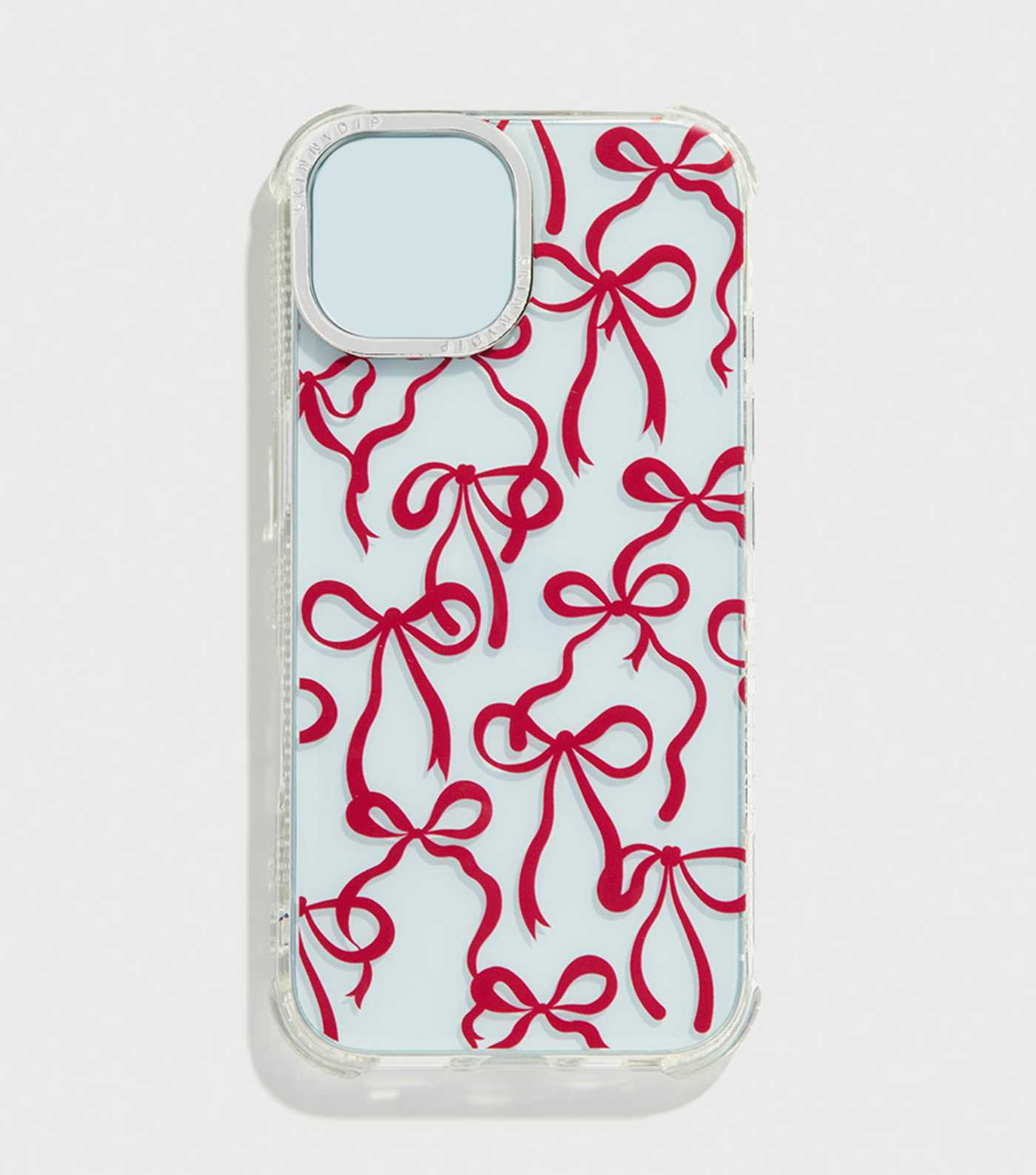 Skinnydip Dark Burgundy Bow Print iPhone Case | New Look | New Look (UK)