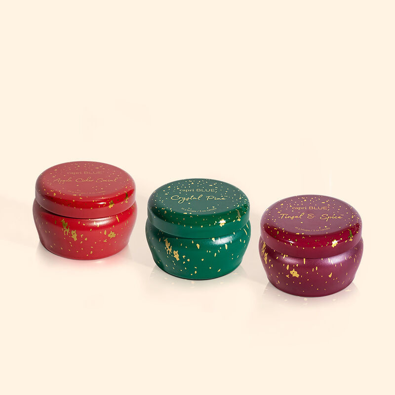 Winter Glimmer Mini Tin Trio | Capri-Blue