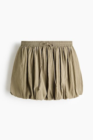 H & M - Bubble-Hem Skirt - Light Khaki Green | H&M (US + CA)
