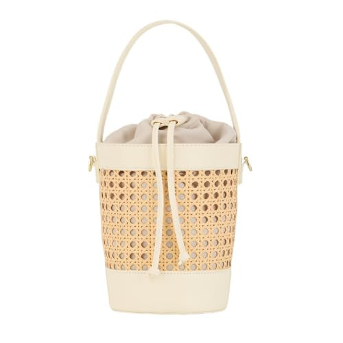 GOKTOW Rattan Purse Bucket Bag for Women,Straw Beach Bucket Tote Bag Summer Vacation Holiday 2024 | Amazon (US)