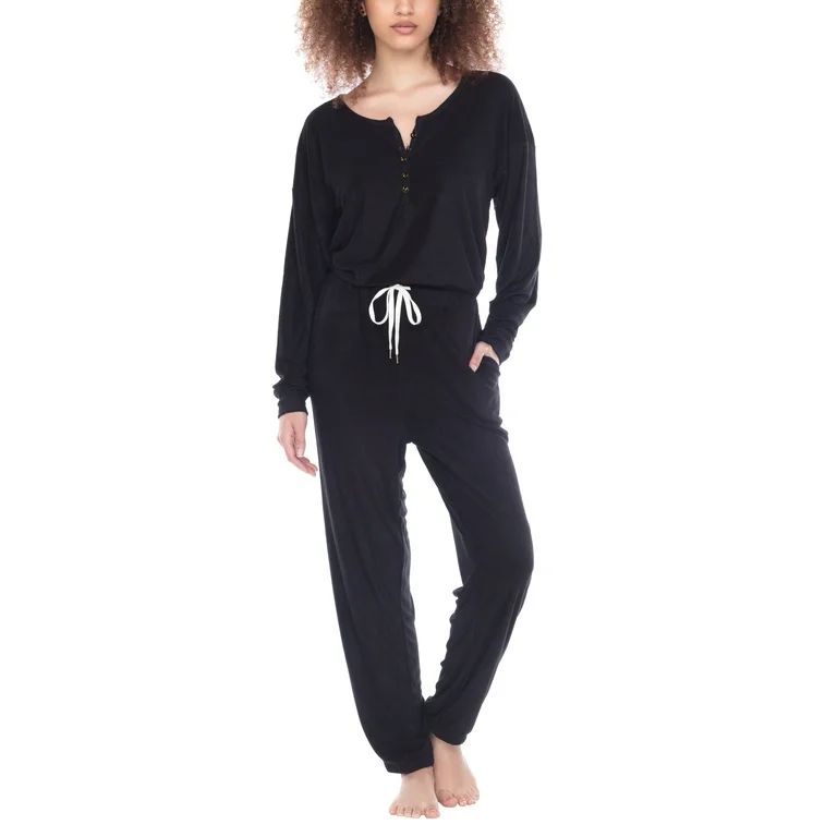 Honeydew Intimates Ladies Long Sleeve Henley Sleepwear Onesie | Walmart (US)