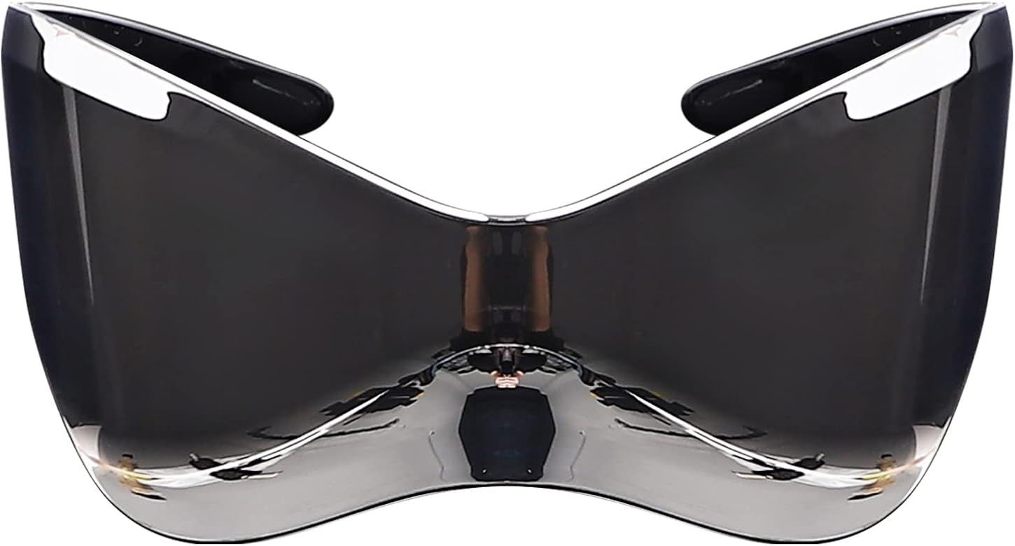 Oversized Futuristic Shield Sunglasses for Men Women Alien Wrap Around Fashion Mask Visor Sun Gla... | Amazon (US)