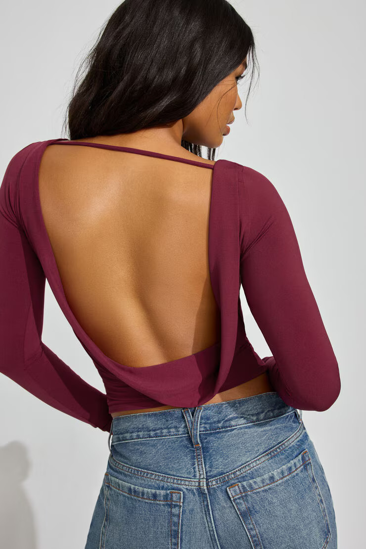 Long Sleeve Cowl Back Top | Garage Clothing