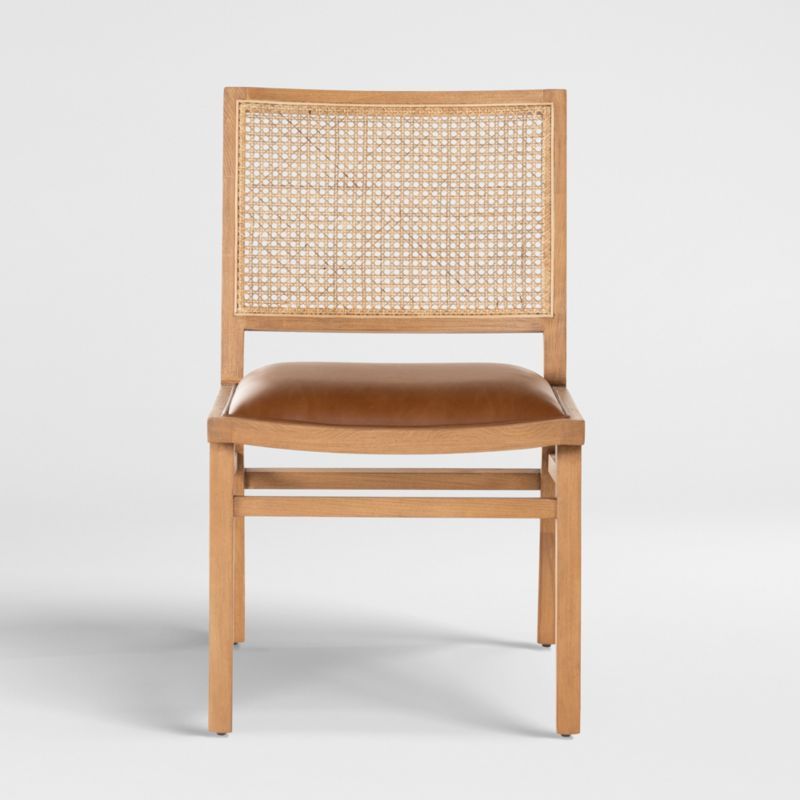 Dalton Leather and Cane Dining Chair + Reviews | Crate & Barrel | Crate & Barrel