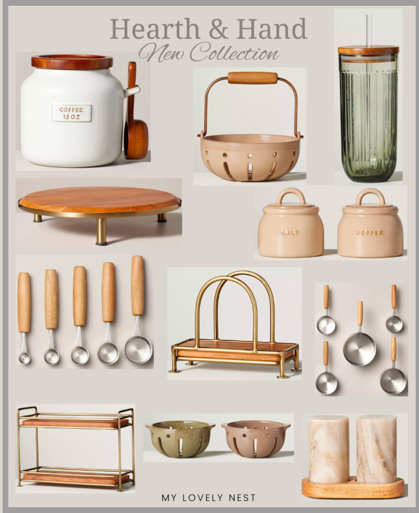 Target/Kitchen & Dining/Serveware/Cake Stands & Tiered Servers
Wood & Brass Round Footed Serving Stand - Hearth & Hand™ with Magnolia
Target/Kitchen & Dining/Glassware & Drinkware/Drinking Glasses
21oz Fluted Glass Tumbler with Wood Lid Green
Kitchen & Dining/Serveware/Serveware Sets
Stoneware Berry Bowl Set Green/Blush (Set of 2) - Hearth & Hand™ with Magnolia
Bakeware/Measuring Cups & Measuring Spoons
5pc Wood & Stainless Steel Measuring Spoons - Hearth & Hand™ with Magnolia
5pc Wood & Stainless Steel Measuring Cups
Household Essentials/Food Storage Bags & Containers
Salt and Pepper Stoneware Crocks Taupe (Set of 2) - Hearth & Hand™ with Magnolia
Serveware/Cake Stands & Tiered Servers
12" Wood & Brass Round Footed Serving Stand 
Tableware/Bowls
Stoneware Berry Bowl with Carrying Handle Taupe - Hearth & Hand™ with Magnolia
Tiered Wood & Brass Rectangular Serving Stand - Hearth & Hand™ with Magnolia
Kitchen & Dining/Countertop Storage/Napkin & Paper Towel Holders
Wood & Brass Paper Towel Holder
Kitchen Utensils & Gadgets/Salt & Pepper Mills & Shakers
3pc Marble Salt and Pepper Shakers Warm Beige
Food Storage Bags & Containers
12oz Stoneware Coffee Canister with Wood Lid & Scoop Cream/Brown
Wood & Brass Napkin Holder

#LTKhome #LTKSeasonal #LTKfindsunder50