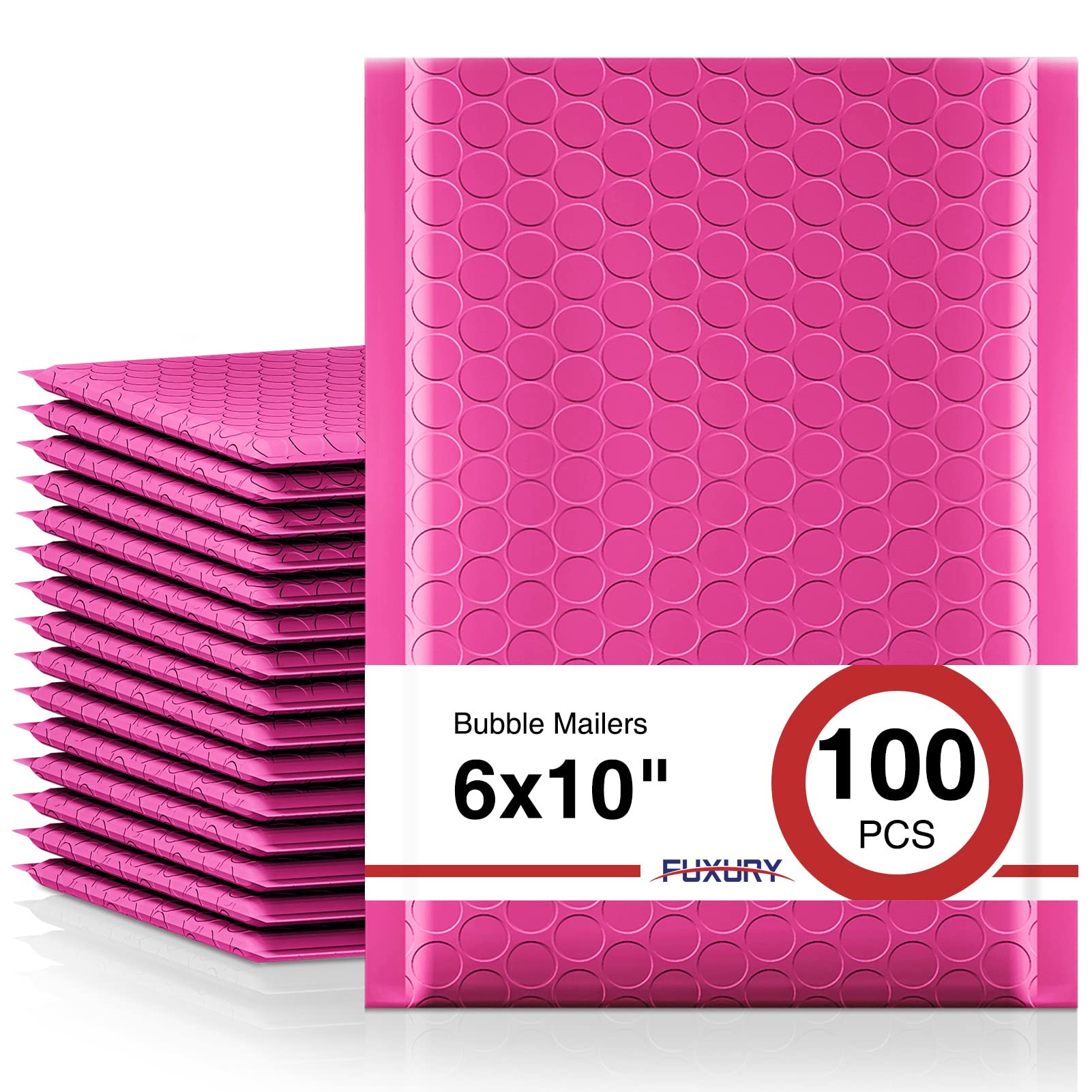 Fuxury Bubble Mailers 6x10" 100 Pack Pink Thick Padded Envelopes Usable Size 6x9" Mailing Envelop... | Amazon (US)