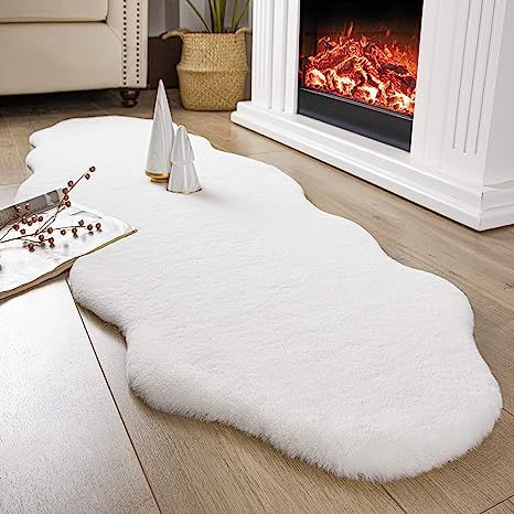 Ashler Ultra Soft Faux Rabbit Fur Chair Couch Cover Area Rug for Bedroom Floor Sofa Living Room W... | Amazon (US)