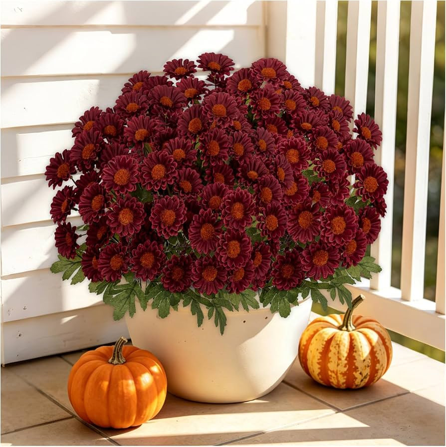 Hollyone Fake Fall Flowers 3 Bundles Sunflowers Artificial Flowers 15" Faux Daisy Mums Flowers fo... | Amazon (US)