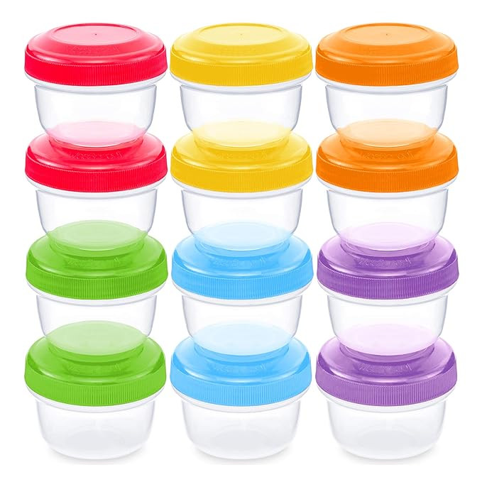 WeeSprout Leakproof Baby Food Storage - 12 Container Set, Small Plastic Containers with Lids, Loc... | Amazon (US)
