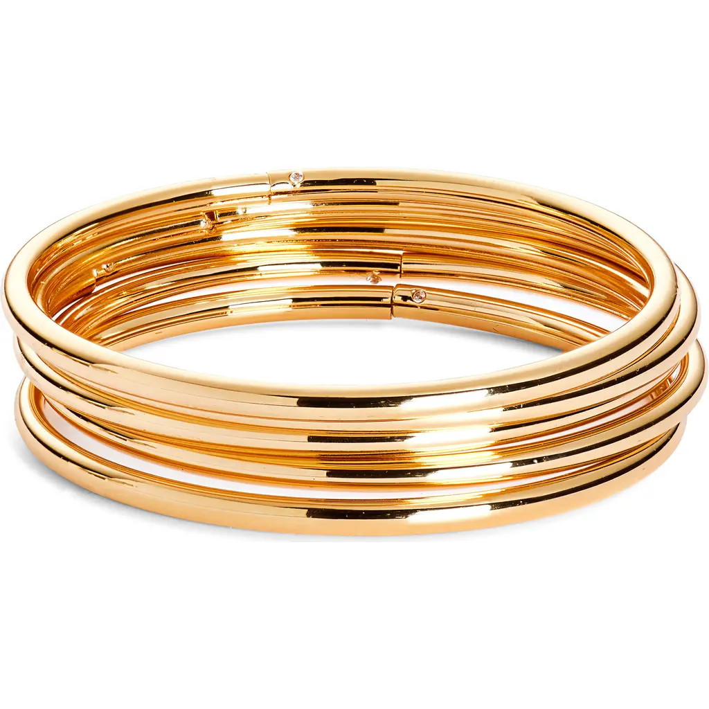 BaubleBar Alexia Set of 5 Hinged Bangles in Gold at Nordstrom | Nordstrom