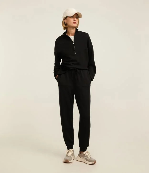 Calça Jogger Moletom com Amarração no Cós e Bolsos Preto - Lojas Renner | Renner (BR)