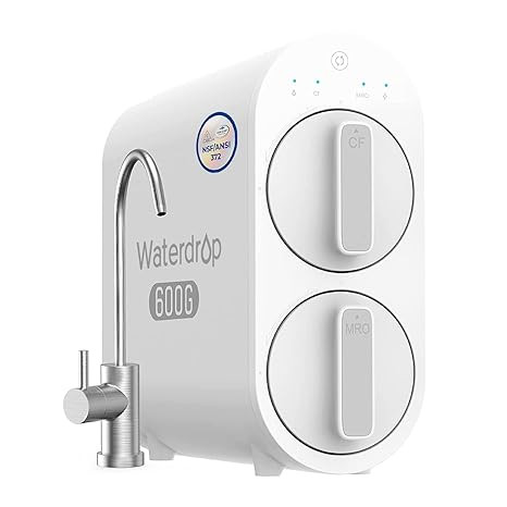 Waterdrop G2P600 Reverse Osmosis System, 600 GPD Tankless RO Water Filter System, Under Sink RO S... | Amazon (US)
