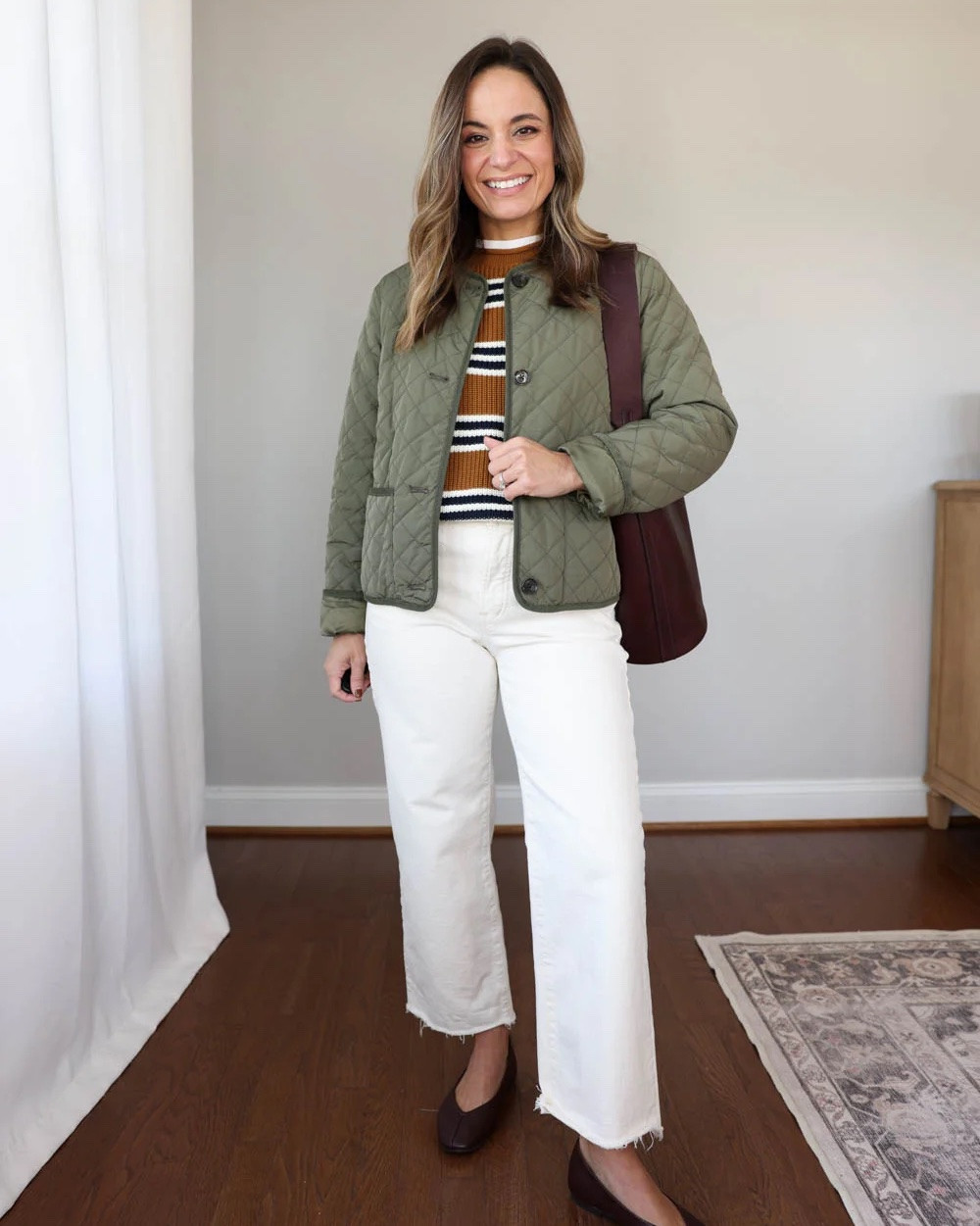 Three ways to style a Madewell striped sweater for fall!

Sweater (Madewell): xxs

Outfit 1:
Perfect vintage cropped jeans (Madewell): petite 24
Olive green jacket (BR Factory): petite xxs 
Ballet Flats (Madewell): tts

Outfit 2:
Jeans (Madewell): petite 24 (10 3/8” rise, 28” inseam) 
T-Shirt (Old Navy): petite xs 
Sneakers (Gola)

Outfit 3:
Jeans (J.Crew Factory): petite 24 / 10” rise / 28” inseam 
T-Shirt (Old Navy): petite xs 
Jacket (Madewell): xxs 
Ballet Flats (Madewell): true to size 

Fall outfits, madewell sweater, petite outfits

#LTKootd #LTKPetite #LTKSeasonal