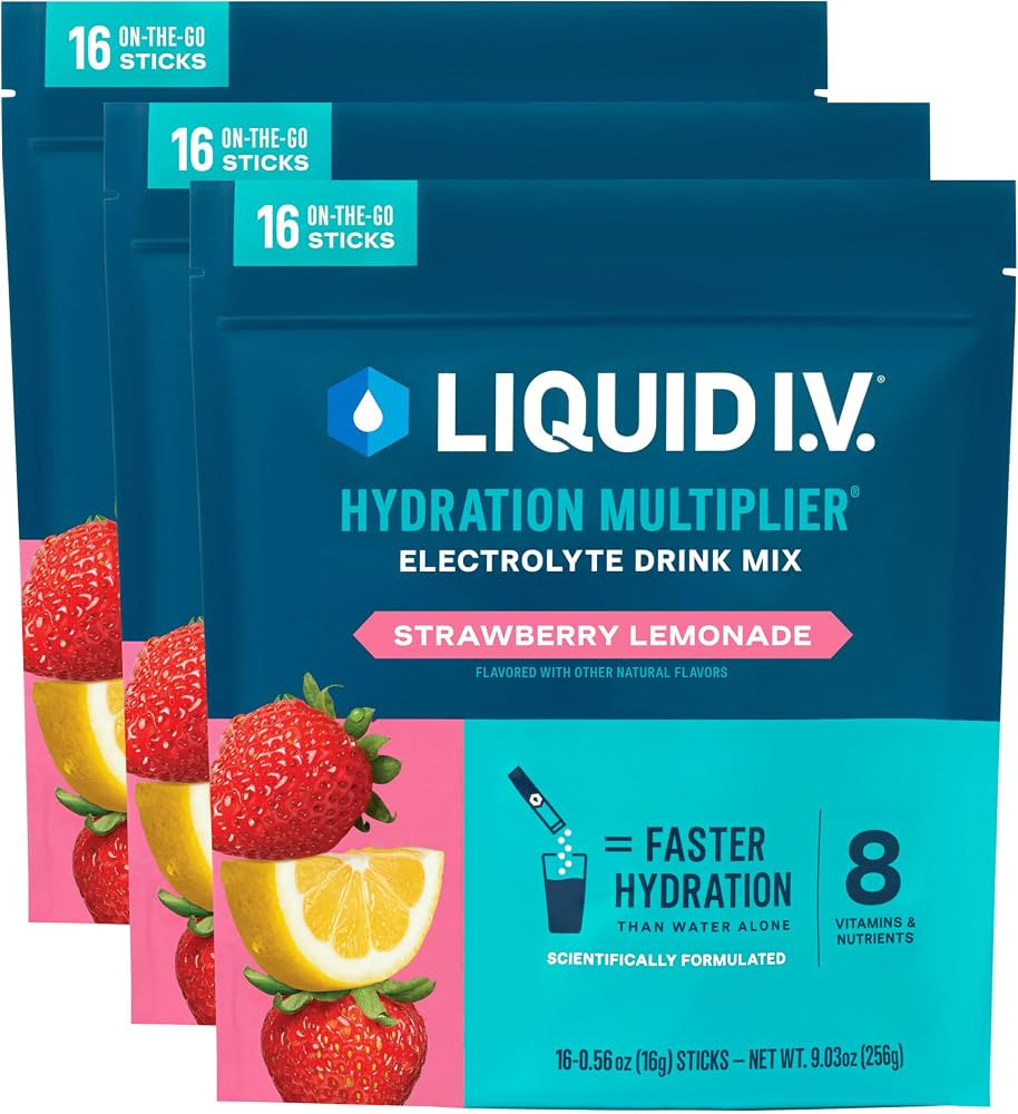 Liquid I.V. Hydration Electrolytes, Strawberry Lemonade, 16 Count | Amazon (US)