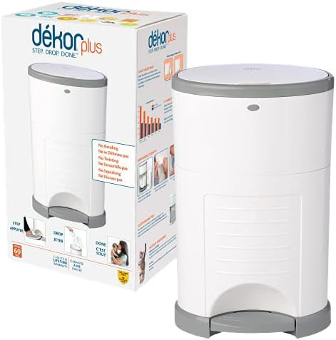 Dekor Plus Hands-Free Diaper Pail, White | Amazon (US)