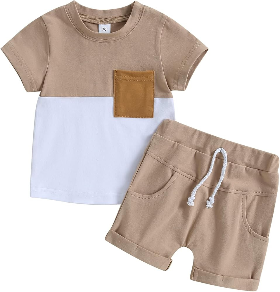 Mubineo Infant Toddler Baby Boy Summer T Shirt Shorts Outfits Short Sleeve Tee Tops Clothes Set | Amazon (US)