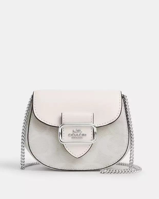 Morgan Card Case On A Chain In Signature Canvas | Coach Outlet US