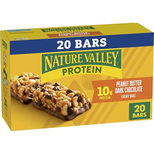 Nature Valley Protein Chewy Bars, Peanut Butter Dark Chocolate, 20 Count, 28.4 oz | Amazon (US)