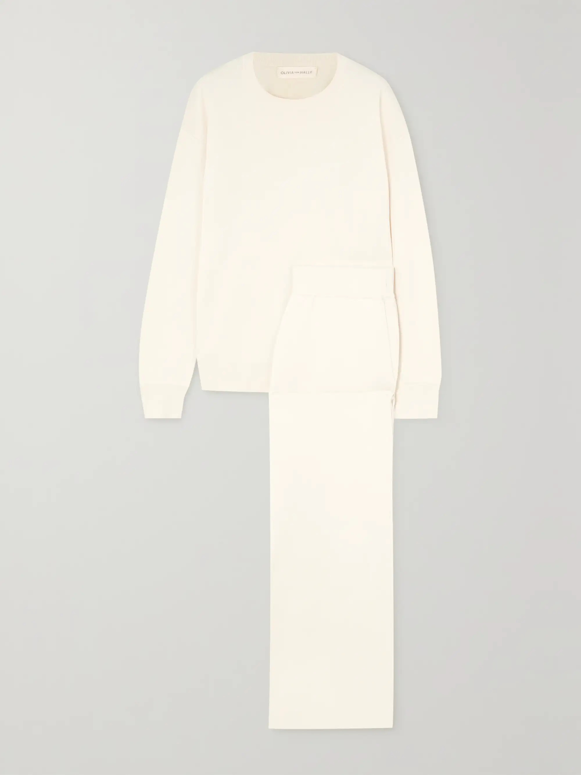 Carmel silk and cashmere-blend sweatshirt and track pants set | NET-A-PORTER (US)