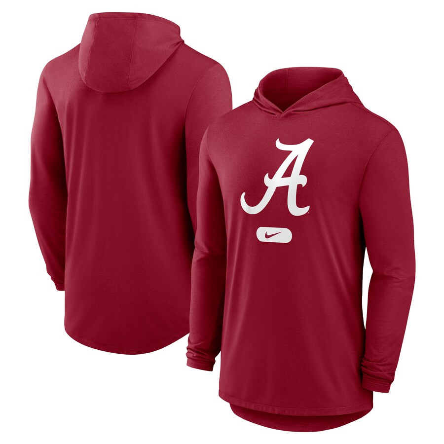 Alabama Crimson Tide Nike Lightweight Performance Long Sleeve Hoodie T-Shirt  - Crimson | Fanatics