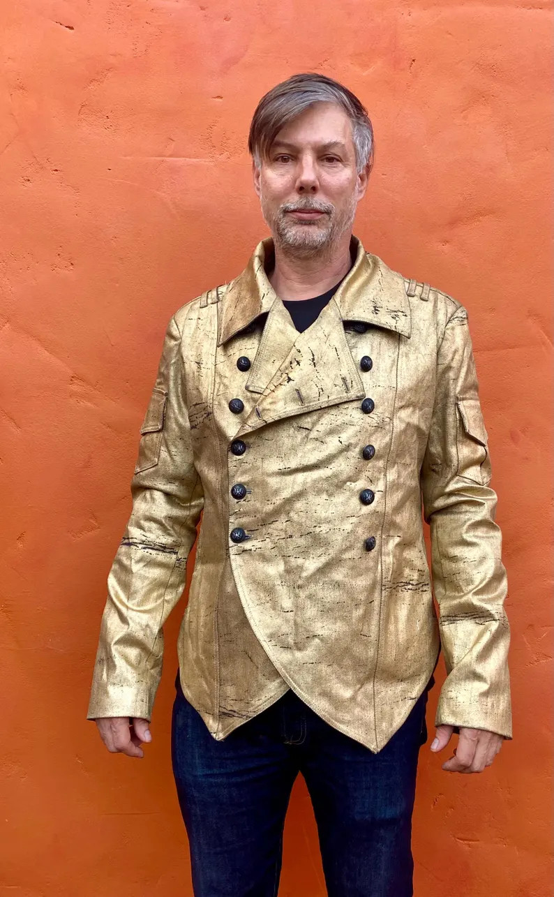 Vintage Men's Metallic Gold Steampunk Jacket With Tails. Cyberpunk Cosplay Sci-fi Tailcoat High E... | Etsy (US)
