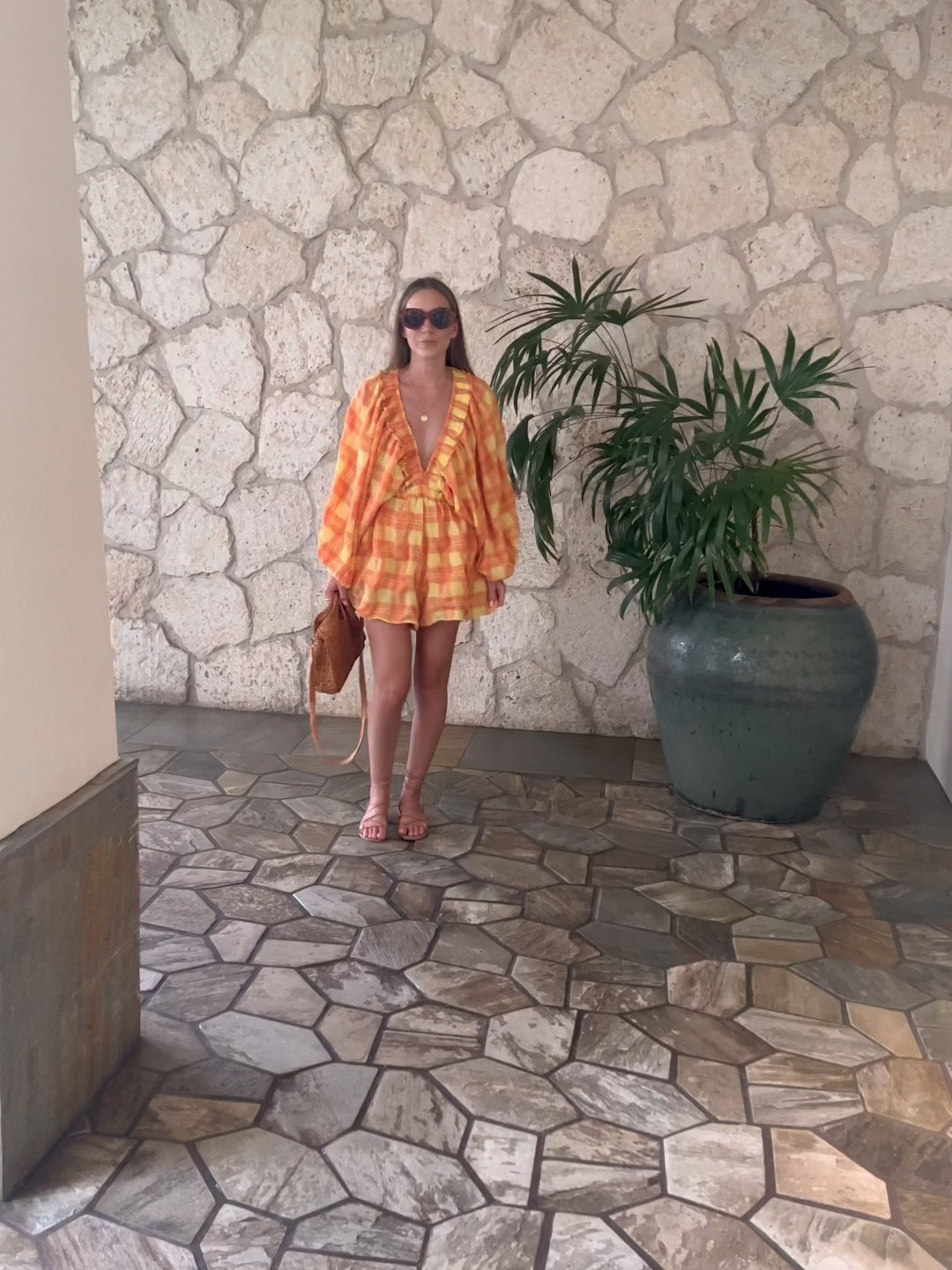 Vacation romper of my dreams☀️🌴 this cutie is equal parts comfy and cute and back in stock in most sizes! Shop this look in the @shop.ltk app or click the link in my bio! 

#LTKstyletip #LTKunder100