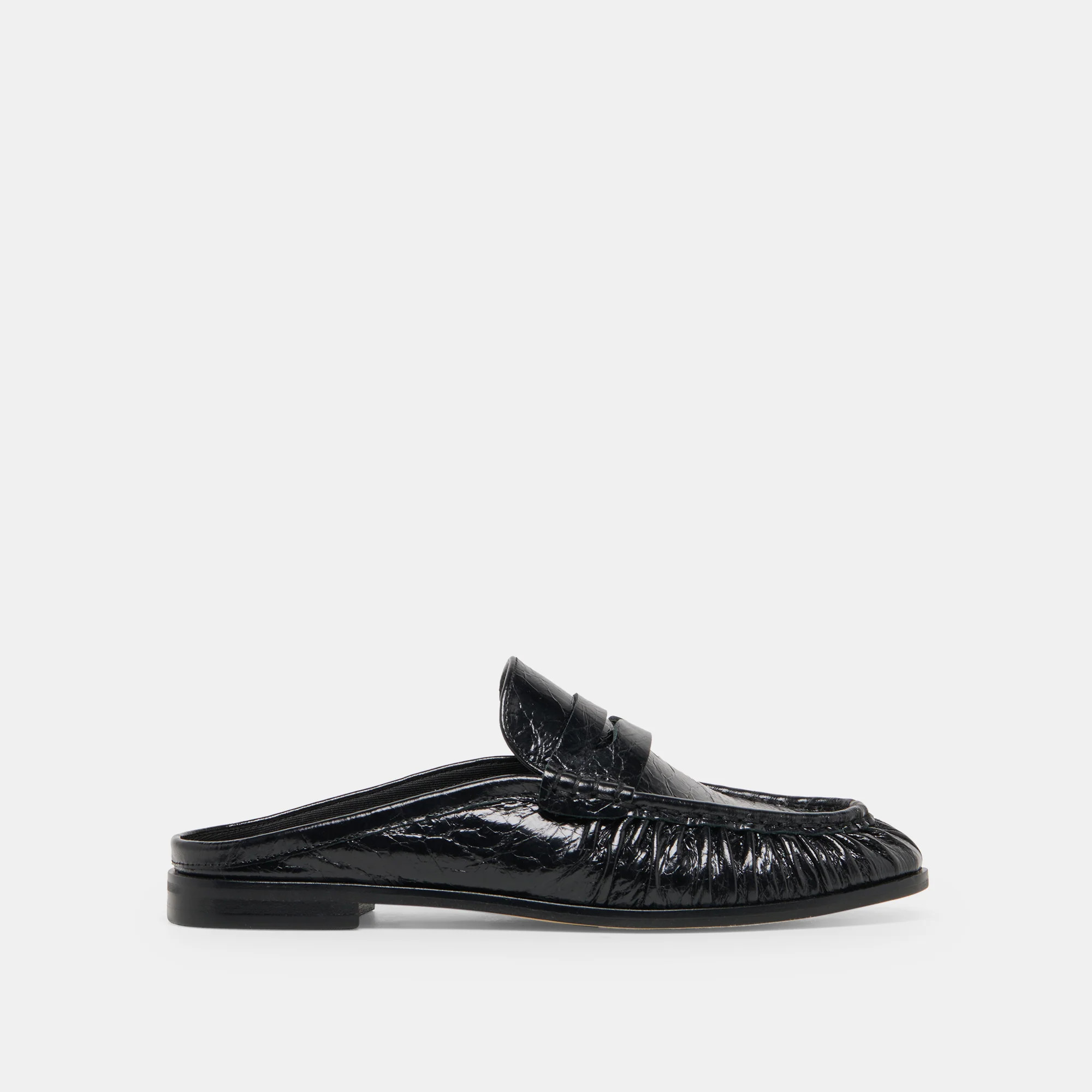 BETZY Midnight Crinkle Patent Closed-Toe Slip-On Loafers | Dolce Vita | DolceVita.com