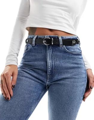 ASOS DESIGN studded waist and hip jeans belt in black  | ASOS | ASOS (Global)