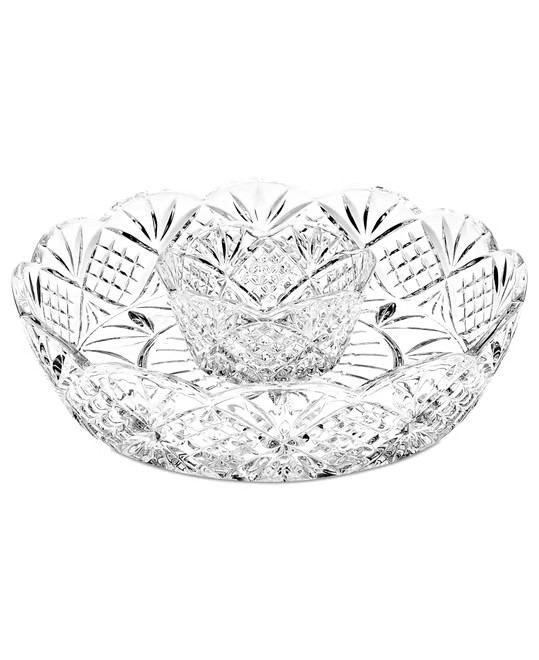 Godinger Dublin Crystal Scalloped Large Chip-n-Dip - Macy's | Macy's