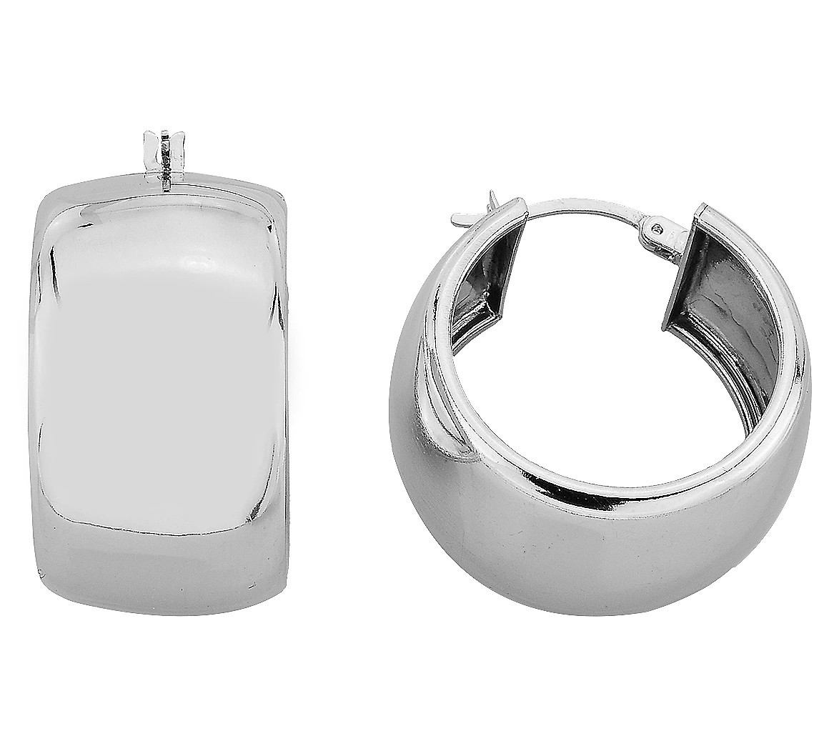 Silver Style Wide 1"" Hoop Earring, Sterling | QVC