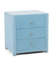 22x18x24 Quinn 3 Drawer Raffia Side Table | Marshalls