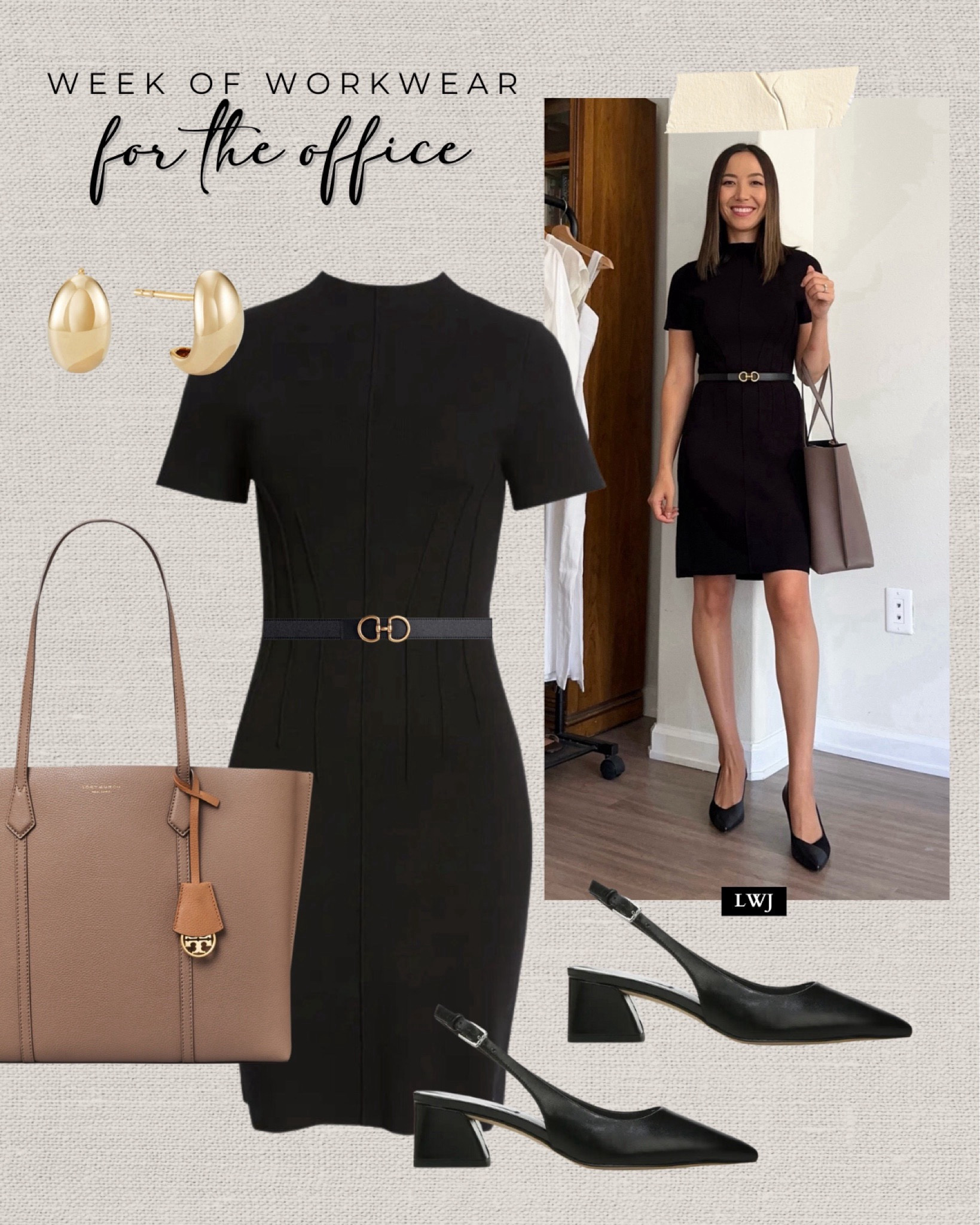 Week of workwear: for the office 

Workwear / office outfit / lbd / black belt / gold earrings / tote bag / black slingbacks / Nordstrom anniversary sale / nsale / classic style 

#LTKFindsUnder100 #LTKWorkwear #LTKxNSale