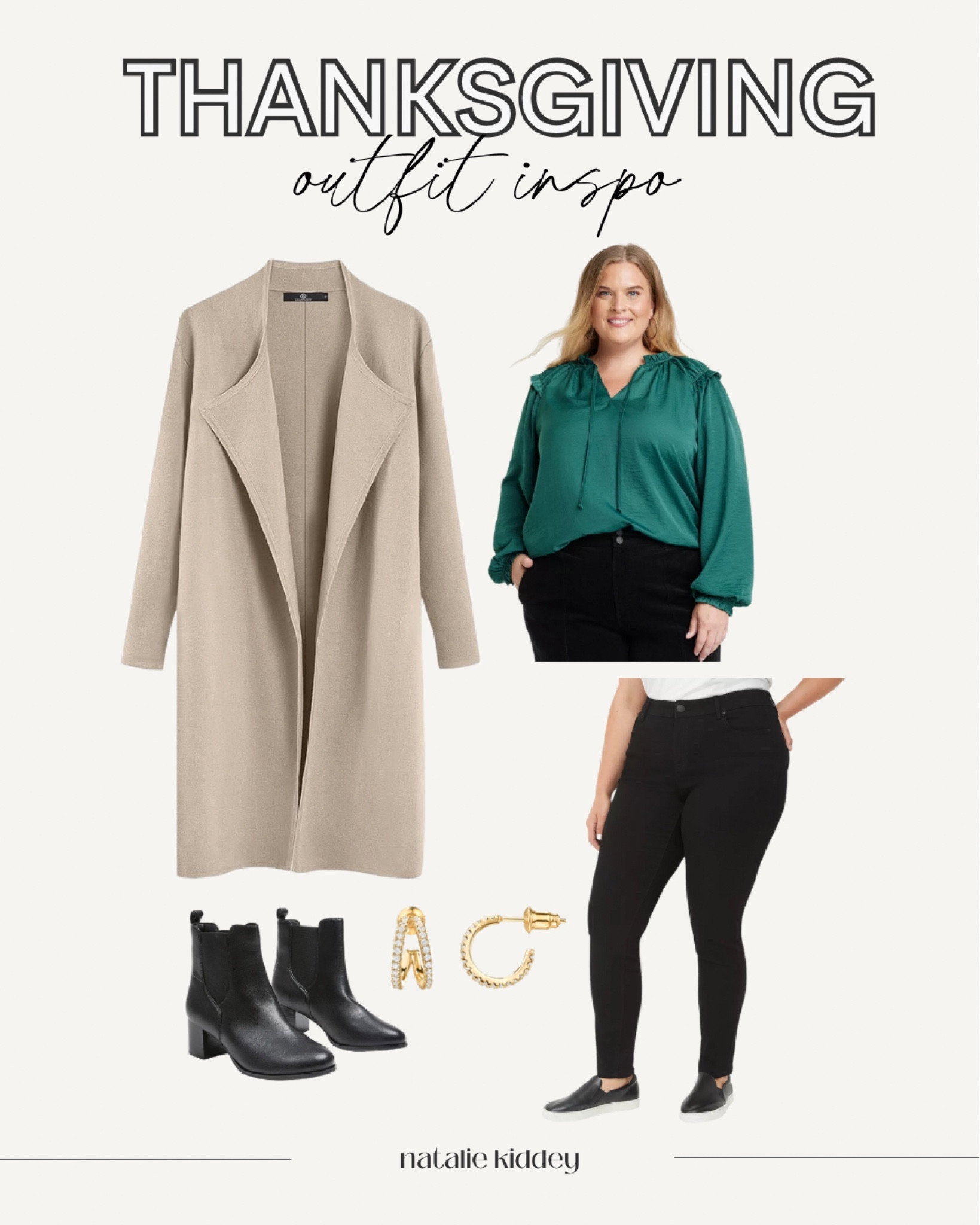 Thanksgiving outfit ♥️ love this coatigan and satin shirt look so much! 

coatigan- xl
Satin shirt- xxl
Jeans- 22 petite 

#LTKplussize #LTKfindsunder50 #LTKSeasonal