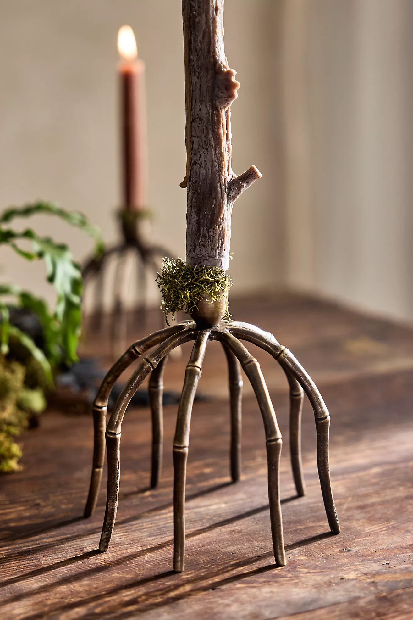 Terrain Bronze Spider Taper Holder | Anthropologie (US)