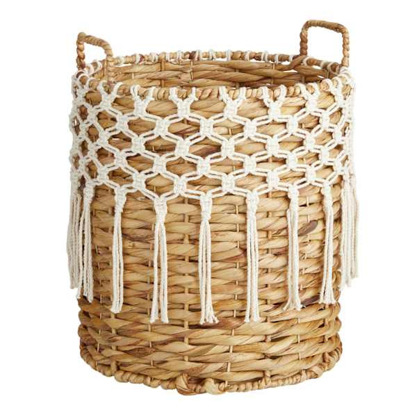 Water Hyacinth with Macrame Basket, Medium | At Home