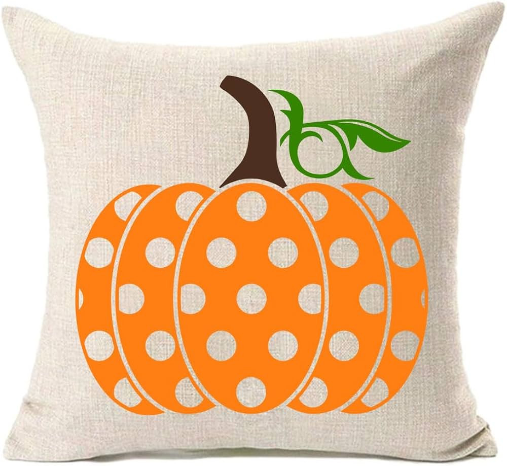 MFGNEH Fall Pillow Covers 18x18 Inch Polka Dots Pumpkin Throw Pillow Covers Fall Thanksgiving Dec... | Amazon (US)