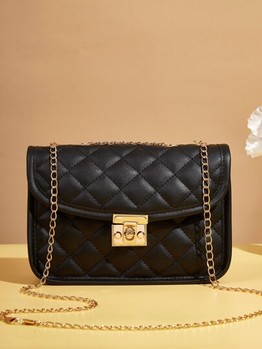 Click for more info about Quilted Embossed Flap Chain Bag