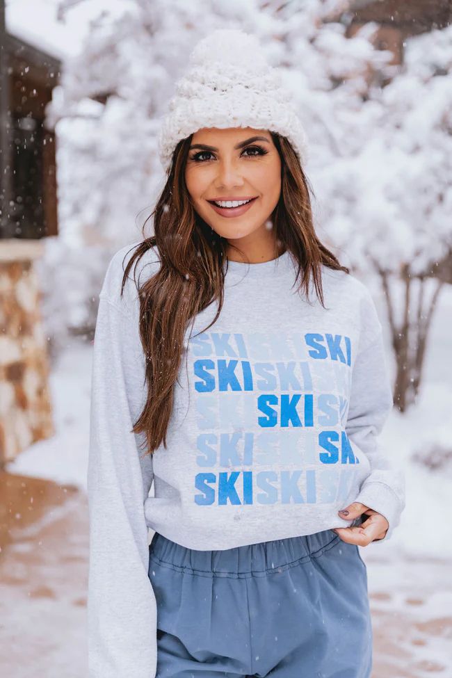 Ski Multi Ash Graphic Sweatshirt | The Pink Lily Boutique