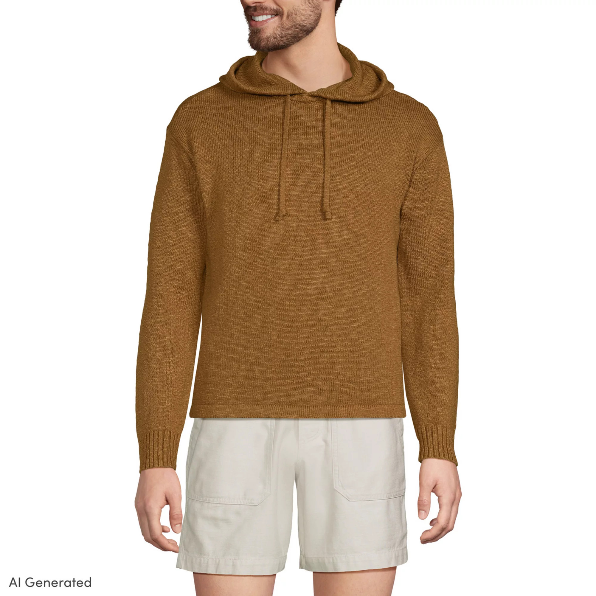 Men's Lands' End Textural Slub Hoodie Sweater | Kohl's