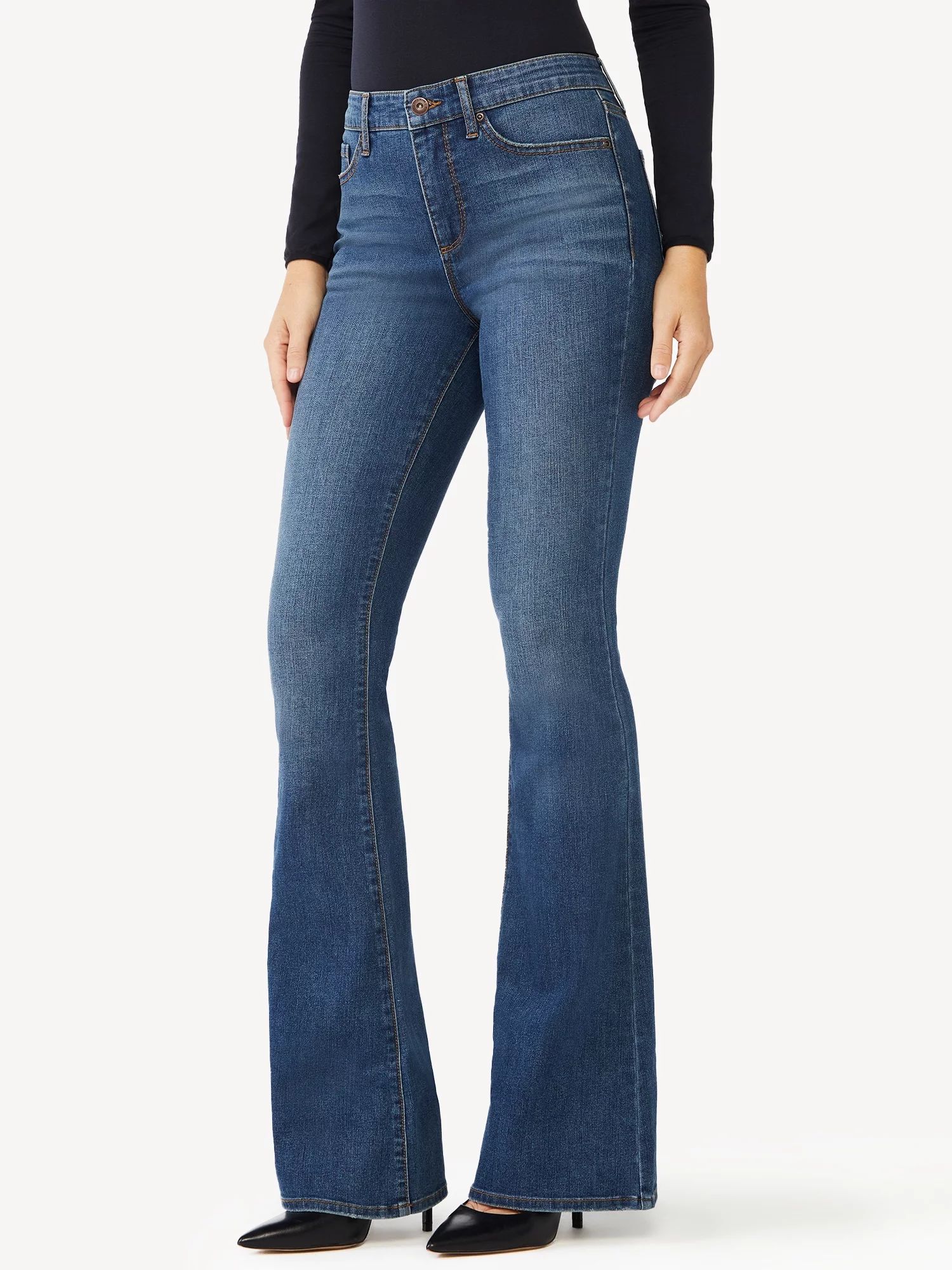 Sofia Jeans By Sofia Vergara Women's Melisa High Rise Zip Fly Flare - Walmart.com | Walmart (US)