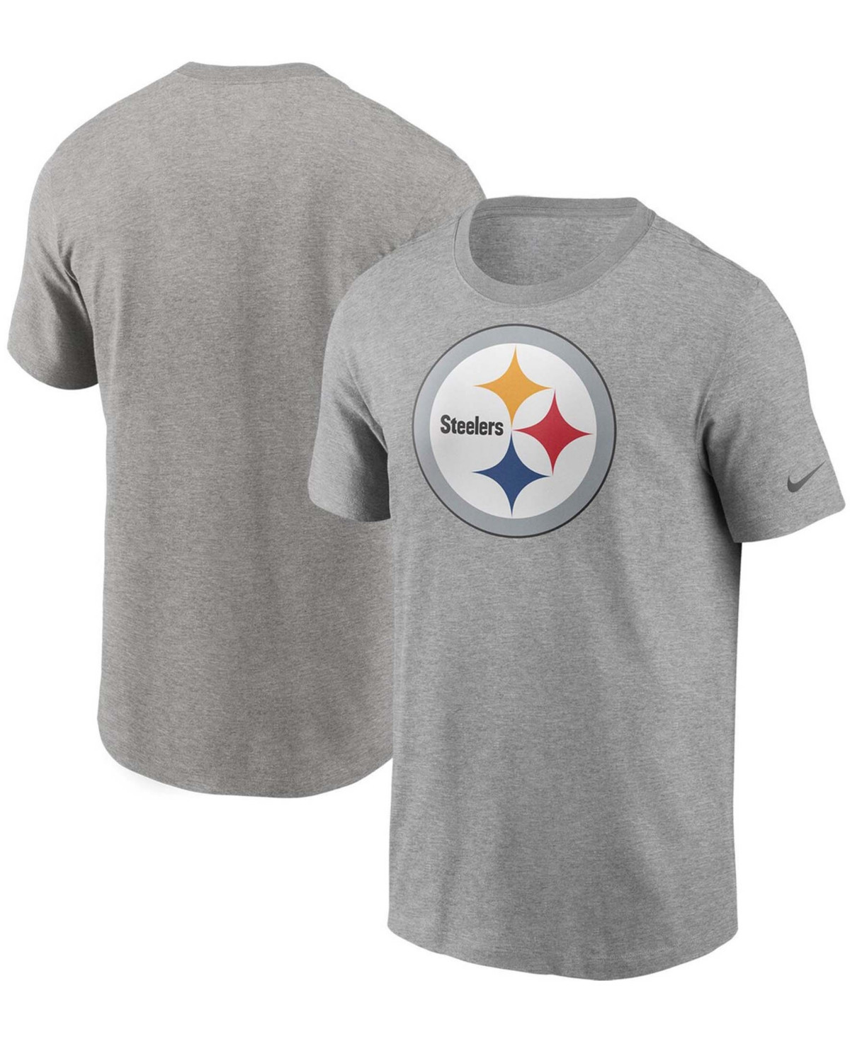 Men's Nike Heathered Gray Pittsburgh Steelers Primary Logo T-shirt - Heather Gray | Macy's